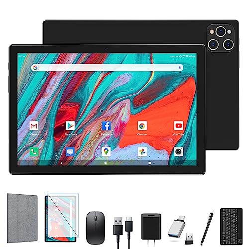 Tablet 2023 Latest Android 12 Tablet 128GB + 16GB (8+8 Expand) Large Storage, 2 in 1 Tablet with Keyboard, Octa-Core Processor, Tablet 10 Inch Screen, 5G WIFI Tablet Bluetooth/Mouse/Case/13MP Camera