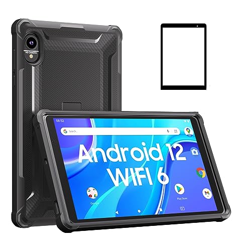 Tablet 8 inch, Android 12 Tablet Pc with Case and Glass, 32GB ROM Support 512GB Expand, Wi-Fi 6 Tablets Computer, 1280x800 Resolution HD Touch Screen, 2+8MP Dual Camera, Google GMS Certified Tab