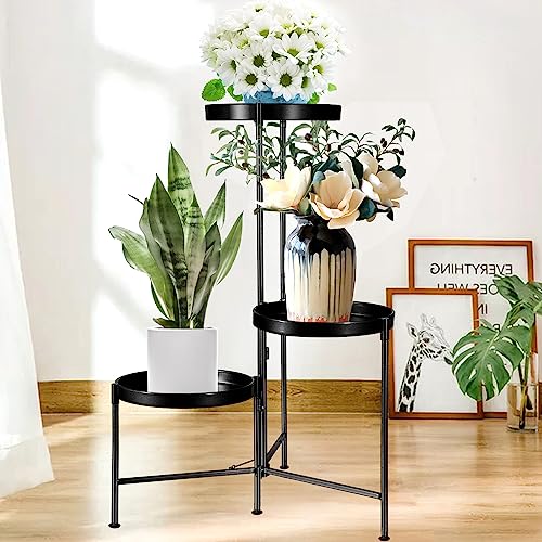 Tall Metal Plant Stand Indoor Outdoor Organizer, Black