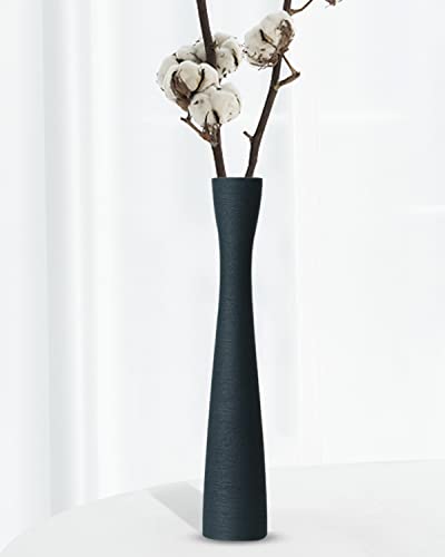 Tall Skinny Ceramic Flower Vase - Dark Gray