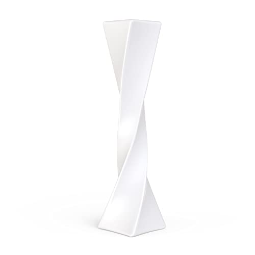 Tall White Ceramic Vase - Modern Geometric Decor