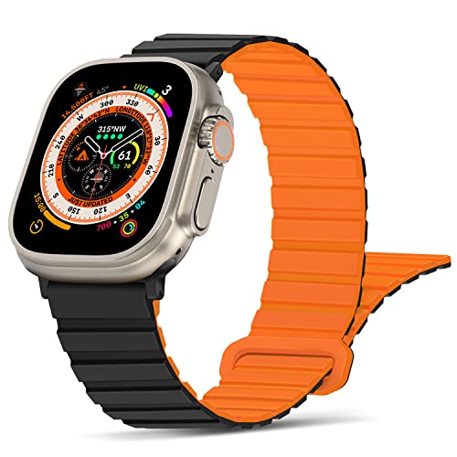 Tasikar Compatible with Apple Watch Band 49mm 45mm 44mm 42mm Silicone Magnetic Loop Bands