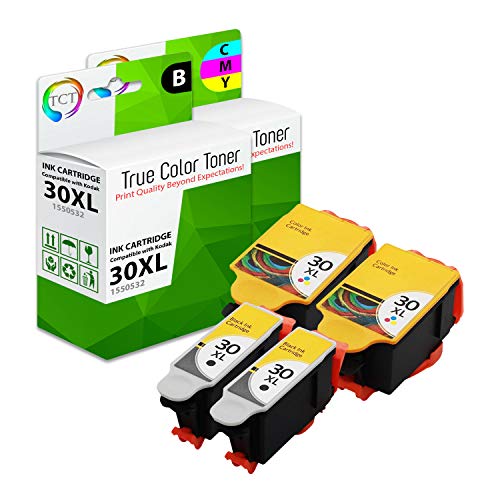 TCT Compatible Ink Cartridge Replacement for Kodak 30XL 30 XL High Yield Works with Kodak ESP C110 C310 C315, Office 2150 Printers (Black, Tri-Color) - 4 Pack