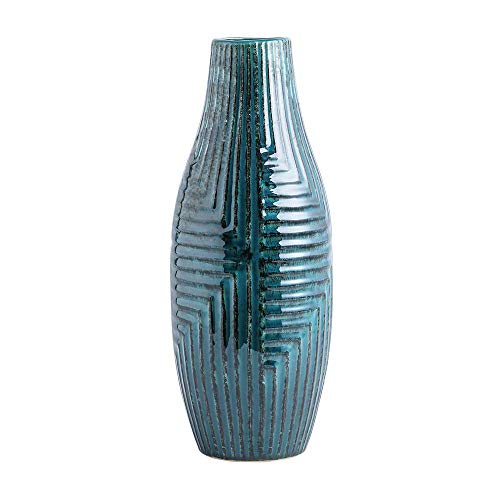Teal Ceramic Vase for Home Decor