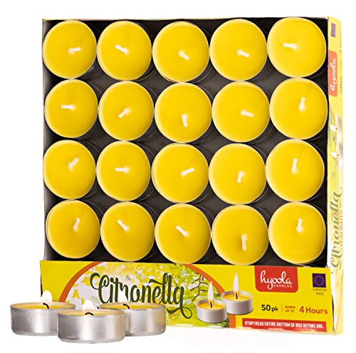 Tealight Citronella Candles - 4 Hour Burn - 50 Pack