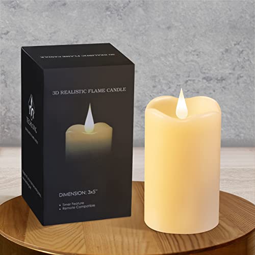 TECHLONG Flickering Flameless Candles with 3D Moving Flame