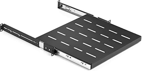 Tedgetal 1U Sliding Rack Shelf 19" Server Rack Mount Cabinet 14"-22" Adjustable Depth 4 Post