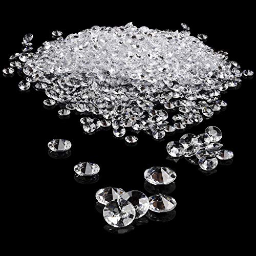 TeeLiy 1000pcs Clear 0.4inch Fake Plastic Diamonds