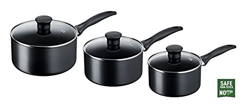Tefal Induction Cookware Set, Black, 3 Pc Set