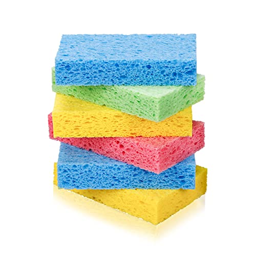 Temede Cellulose Sponges,Heavy Duty Scrub Sponges