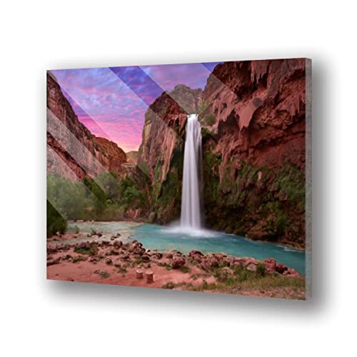 Tempered Acrylic Glass Wall Art - Havasu Falls in Arizona