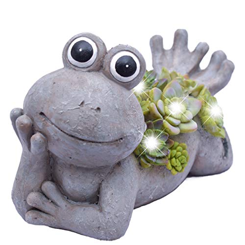 TERESA'S COLLECTIONS Frog Garden Statues with Solar Light