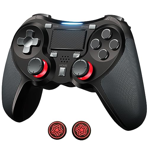 TERIOS Wireless Controller for PS4/PS4 Pro/PS4 Slim, (No Drift) Pro Game Controller with Hall Effect Joystick/Built-in Speaker/Programmable/Turbo Function/Enhanced Dual Vibration(Upgrade Version)