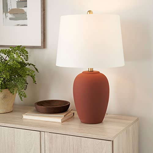 Terracotta Rust Ceramic Pot Table Lamp
