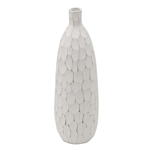 Textured White Ceramic Vase