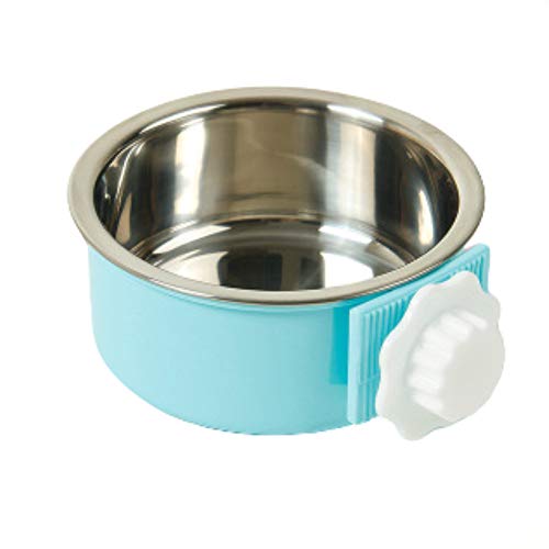 THAIN Crate Dog Bowl - Removable Stainless Steel Hanging Pet Cage Bowl