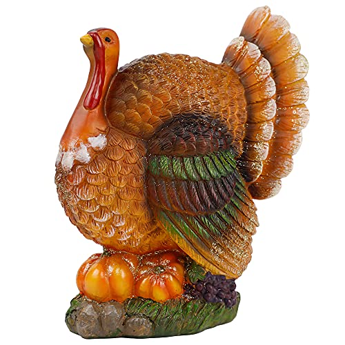 Thanksgiving Table Decorations Resin Turkey with Pumpkin
