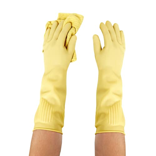 The Crown Choice Long Rubber Cleaning Gloves MEDIUM