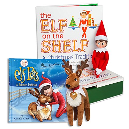 The Elf on the Shelf: A Christmas Tradition Blue Eyed North Pole Elf Girl with The Elf on a Shelf: Elf Pets Reindeer