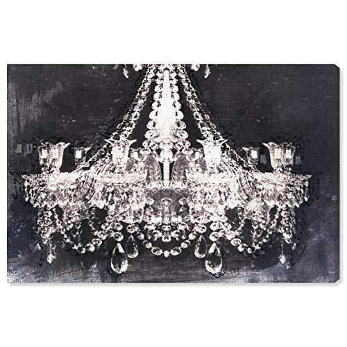 The Oliver Gal Artist Co. Modern 24 in x 16 in, Glam Crystal Chandelier, Canvas Wall Art, Dining Room, Black