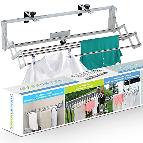 The Original Smartdryer RV Ladder Clothes Drying Rack, Outdoor Clothes Drying Rack, Wall Mounted Drying Racks for Laundry - Compact Version - 31 Inch