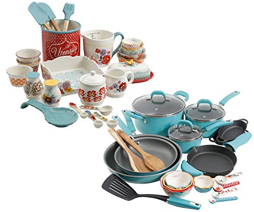 The Pioneer Woman Cookware Combo Set in Turquoise