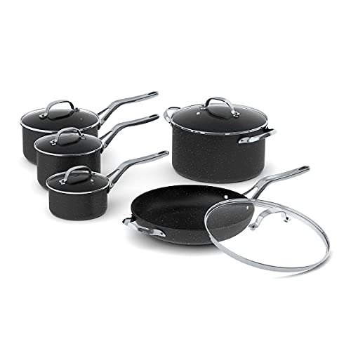 The ROCK 10-Piece Cookware Set with Stainless Steel Handles