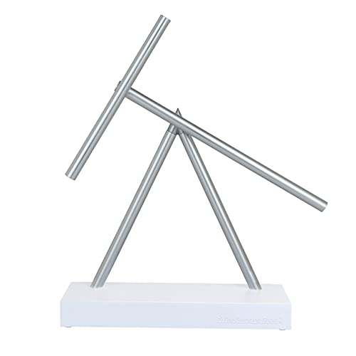 The Swinging Sticks Kinetic Energy Sculpture - Desktop Toy Version (White/Silver)