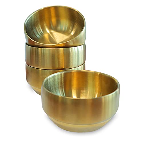 Thick Stainless Steel Bowls - Gold, 4.7in