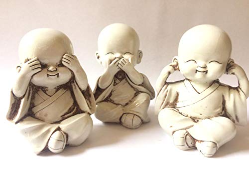 Three Wise Monkeys Monk Figurines Set