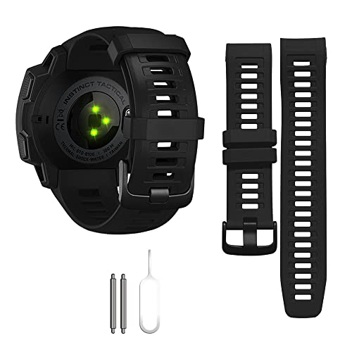 Threeeggs Silicone Band Replacement for Garmin Instinct Watch