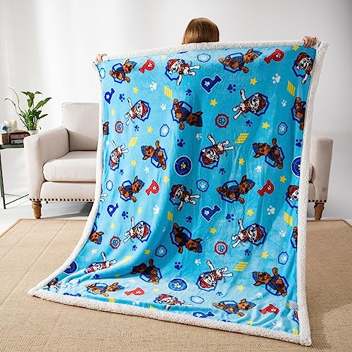 Throw Blanket for Kids Sherpa 50×60 inches, PAW Patrol Blankets, Super Soft Fuzzy Plush Flannel Blanket Boys Girls Gifts