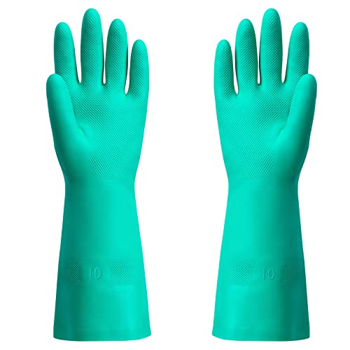 ThxToms Chemical Resistant Nitrile Gloves,Resist Household Acid, Alkali, Solvent and Oil, Latex Rubber Free, 1 Pair Extra Large