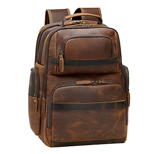 TIDING Men's Vintage Leather Backpack