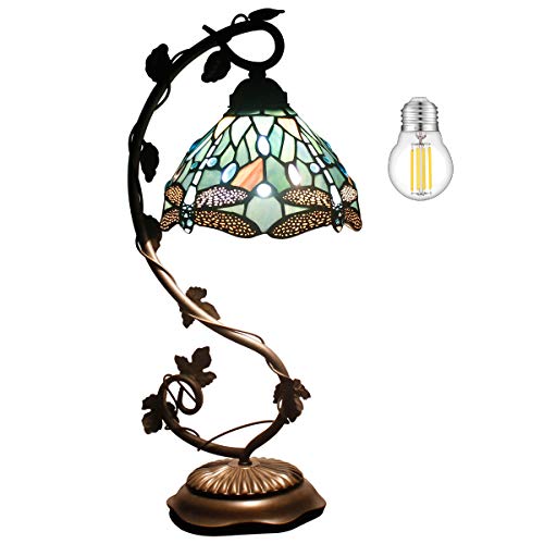 Tiffany Lamp Sea Blue Stained Glass Dragonfly Style Desk Reading Light
