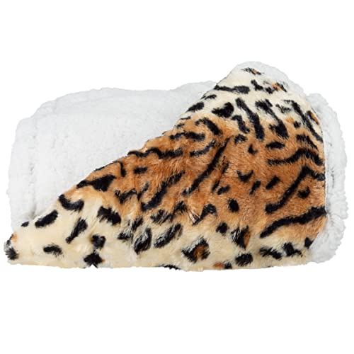 Tiger Fleece Sherpa Throw Blanket