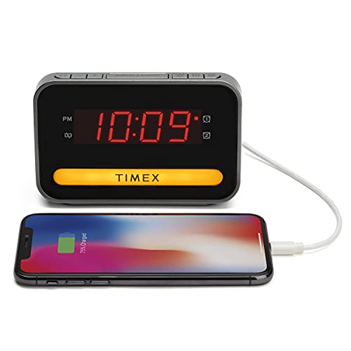 Timex Dual Alarm Clock with USB Charging and Nightlight