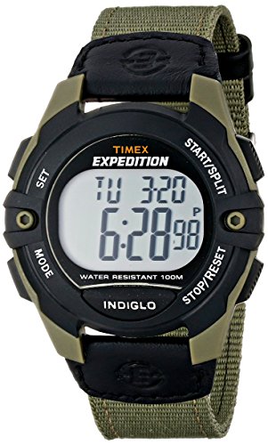 Timex Men's Expedition Full-Size Digital CAT Green/Black Mixed Material Strap Watch