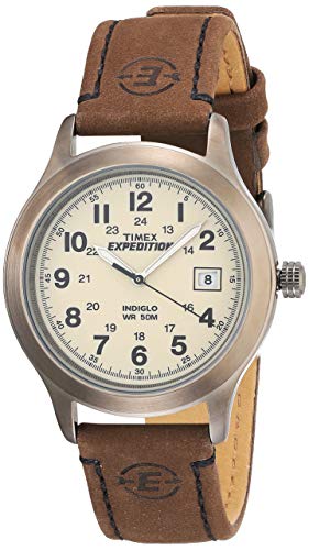 Timex Men's Metal Field Brown Leather Strap Watch