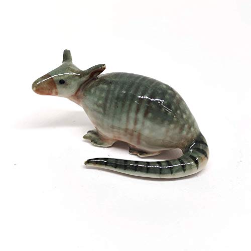 Tiny Ceramic Armadillo Figurine Craft Miniature