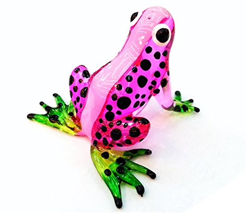 Tiny Pink Black Dots Frog Figurine