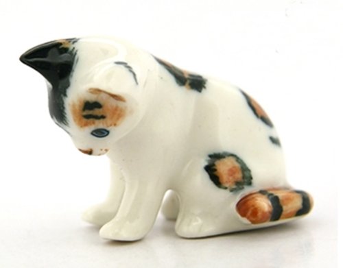 Tiny Tricolor Calico Cat Figurine