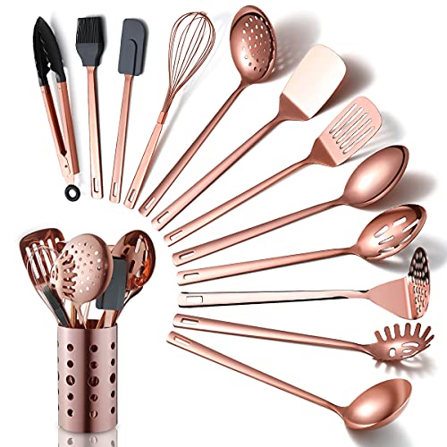 Titanium Rose Gold Plated Cooking Utensils Set