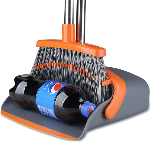 TIUMSO Heavy Duty Broom and Dustpan Set