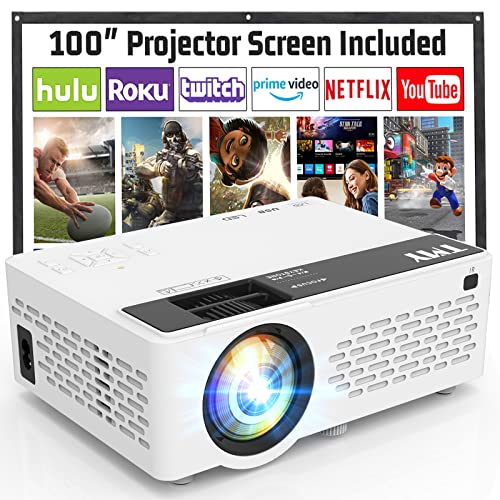 TMY Projector - Upgraded 9500 Lumens Portable HD Projector with 100" Screen