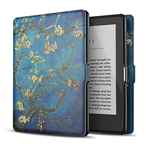TNP Case for Kindle 8th Generation - Slim & Light Smart Cover Case with Auto Sleep & Wake for Amazon Kindle E-Reader 6" Display, 8th Generation 2016 Release (Almond Blossom - Van Gogh)