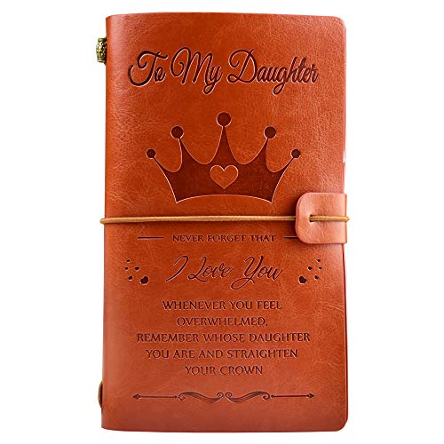 To My Daughter Leather Journal Crown Style