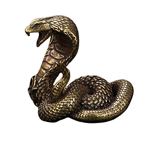 Toddmomy Brass Cobra Snake Statue Cobra Snake Sculpture Cobra Figurine Snake Decor Wealth Figurine Desktop Adornment Home Office Decorations