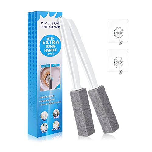 Toilet Pumice Stone with Extra Long Handle - Effective Stain Remover