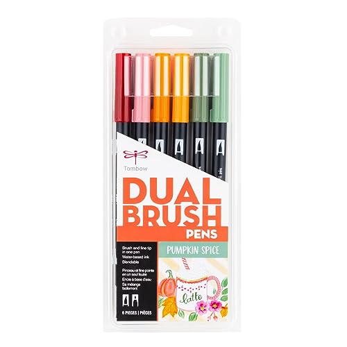 Tombow Pumpkin Spice Dual Brush Pen Art Markers 6-Pack